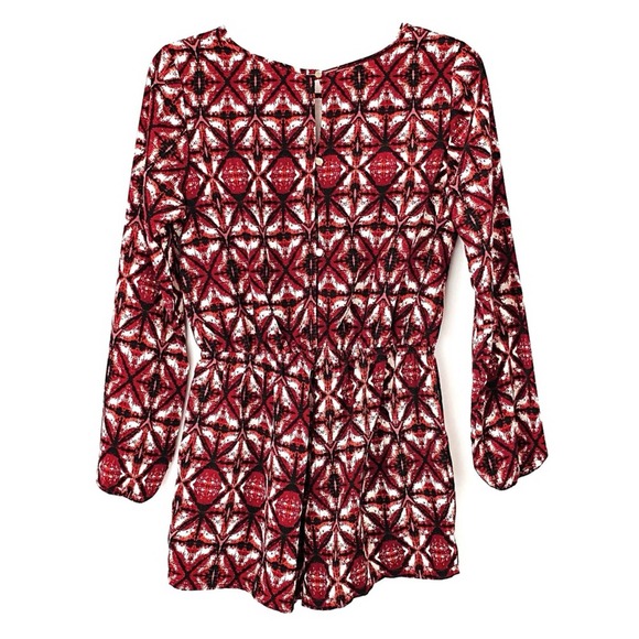 LOW PRICE! Women's Fun One Clothing Shorts Long Sleeve Romper, Red, Black, Med - Picture 2 of 10